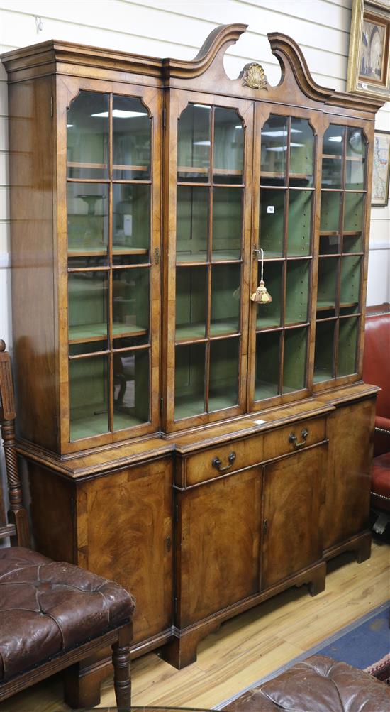 A Georgian style mahogany library bookcase W.152cm H.204cm